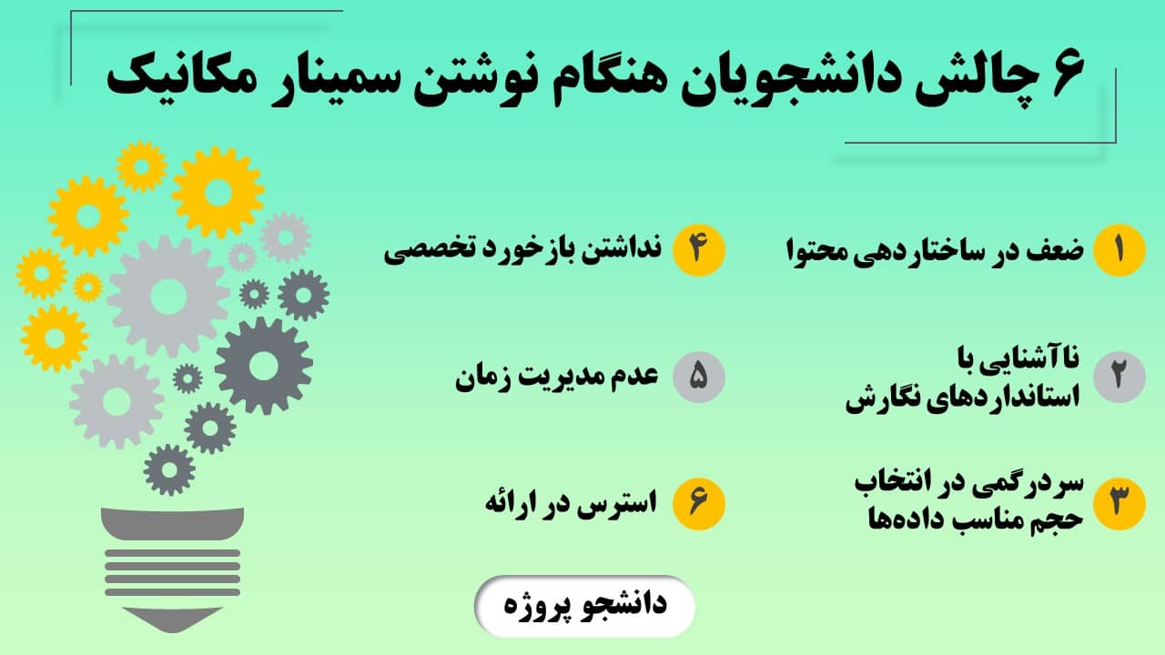 6 چالش دانشجویان هنگام نوشتن سمینار مهندسی مکانیک